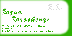 rozsa koroskenyi business card